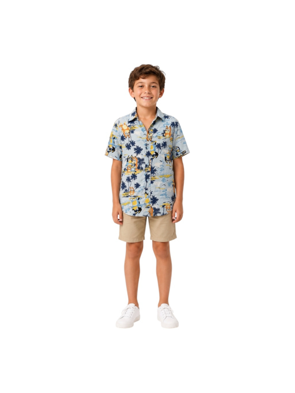 Bluey Boys Large 10/12 Tropical Hawaiian Button-Up Shirt